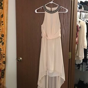 Champagne colored high low dress